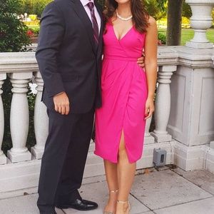 Fame + Partners Custom Pink Midi Dress